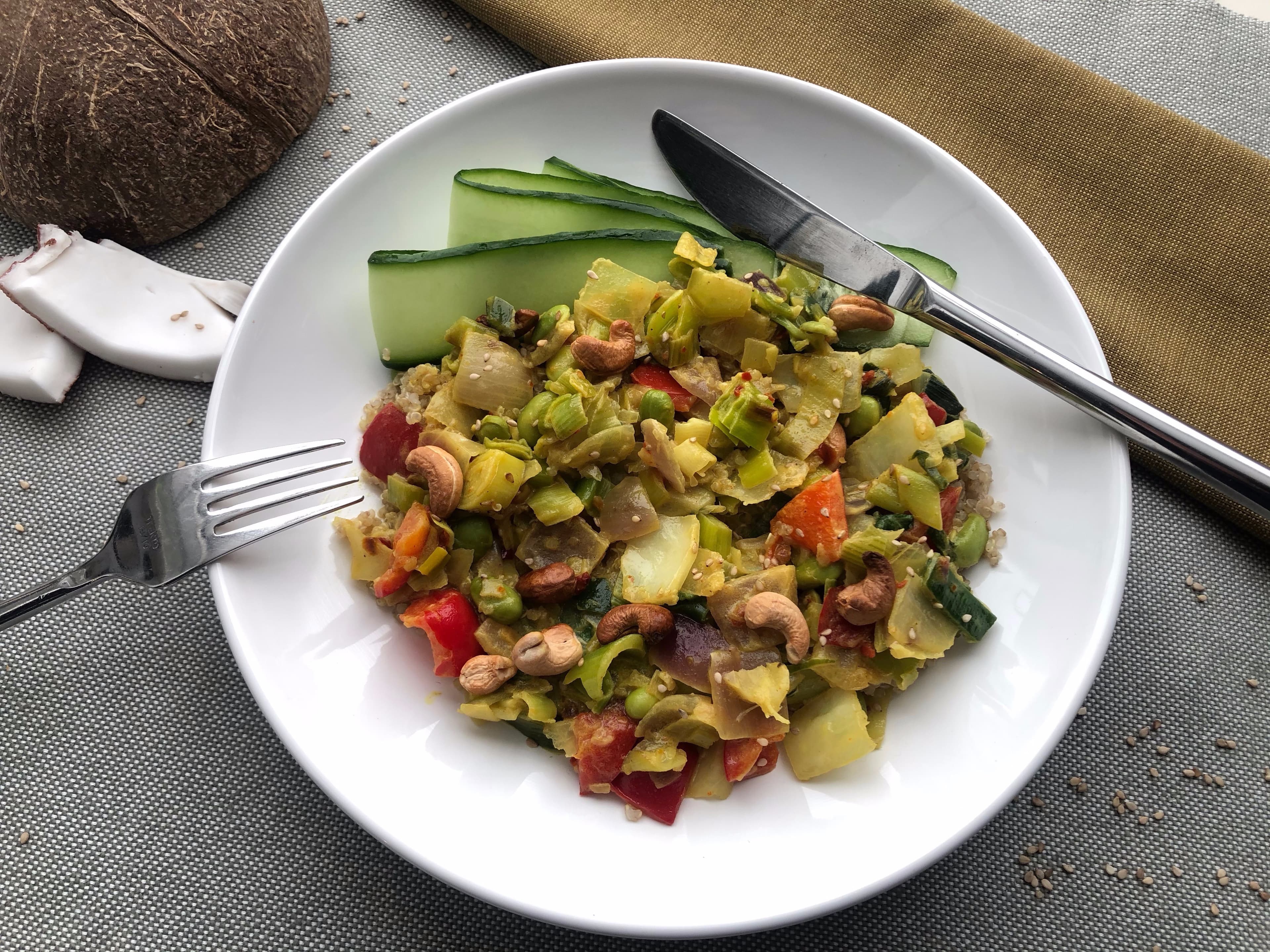 Snelle curry madras, binnen 20 minuutjes op tafel! Vegan quinoa curry madras, snel en makkelijk recept
